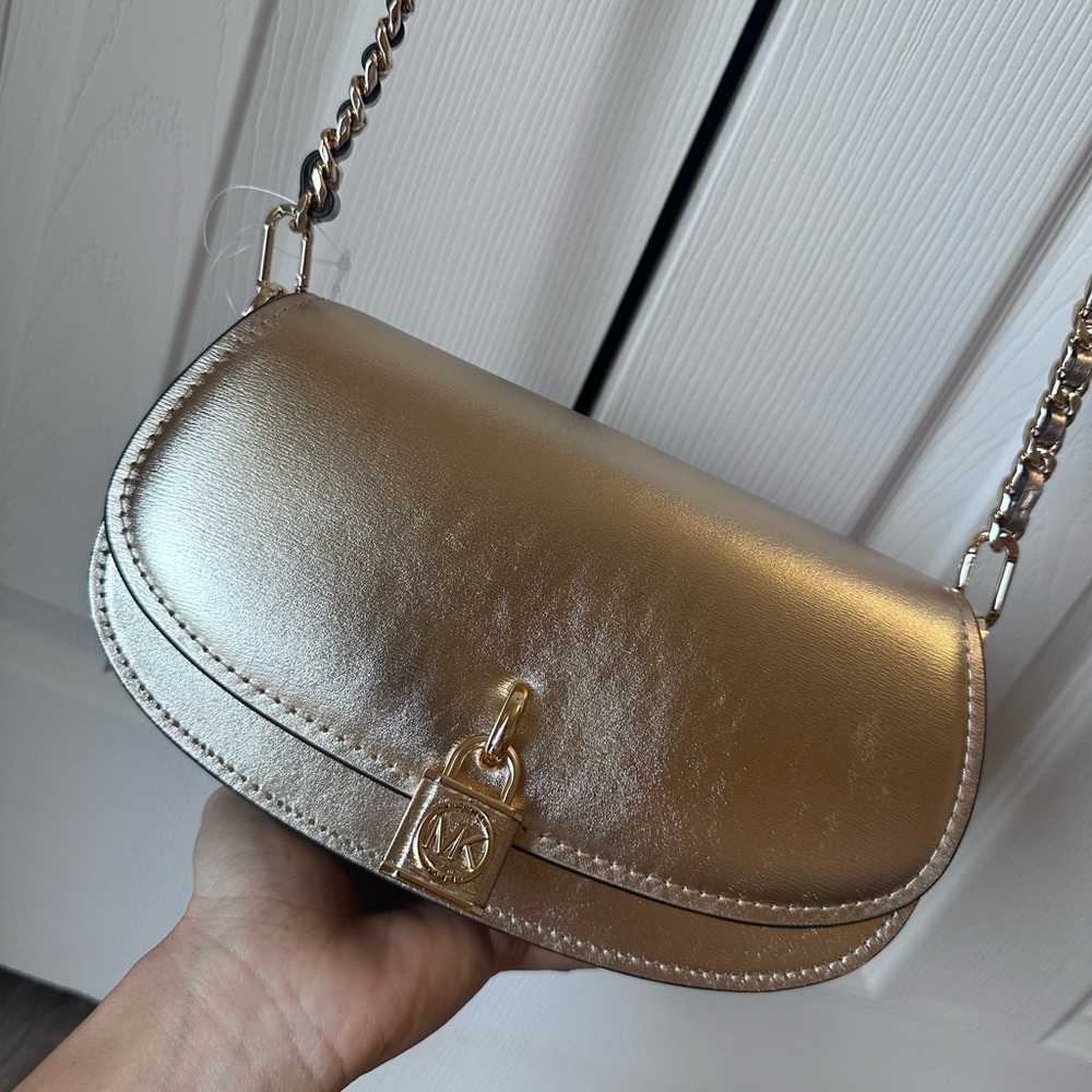 Michael Kors Mila Small gold leather bag
